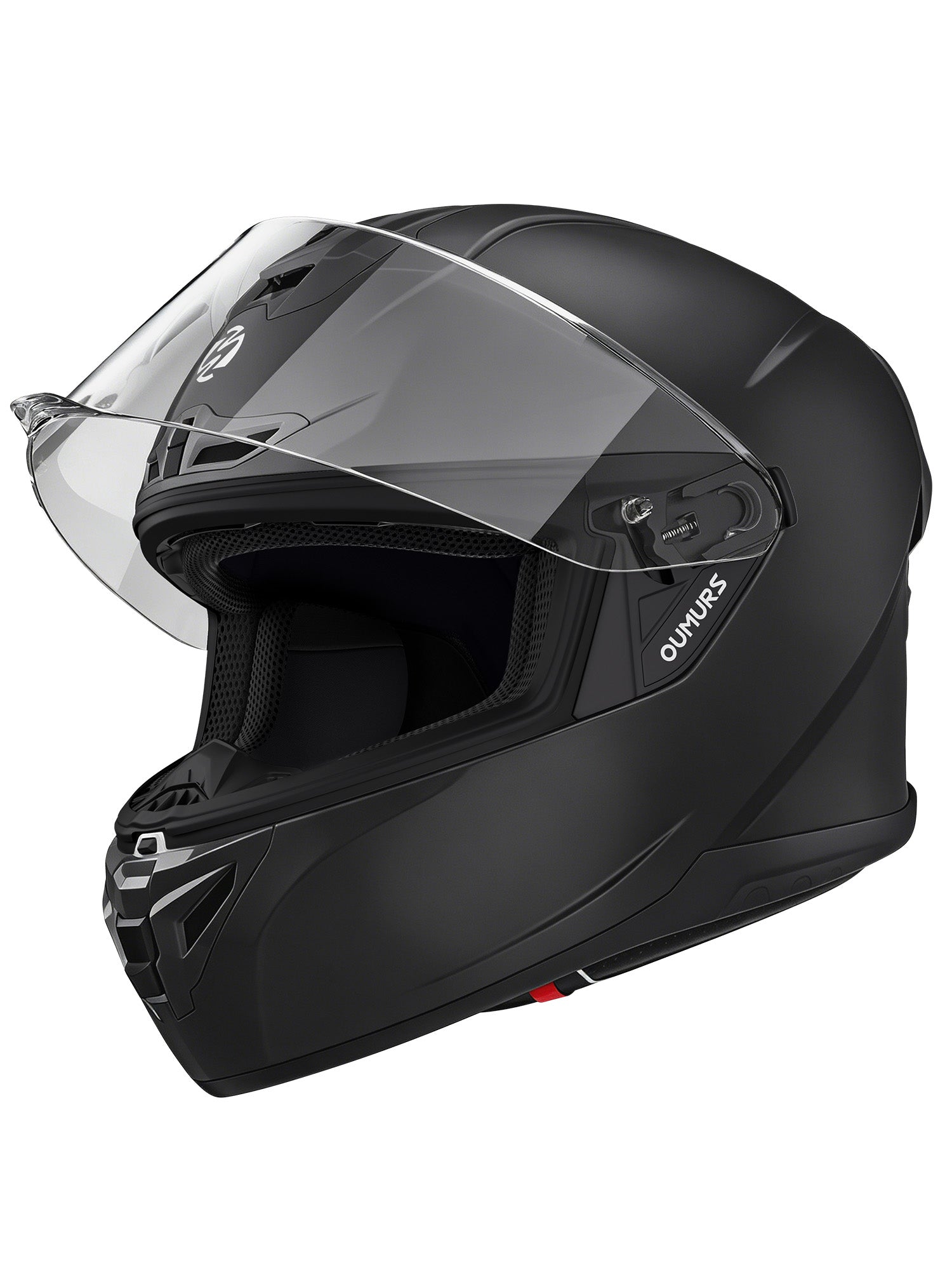 Oumurs-361S Full Face Street Helmet, ECE 22.06 & DOT Certified, Matte Black