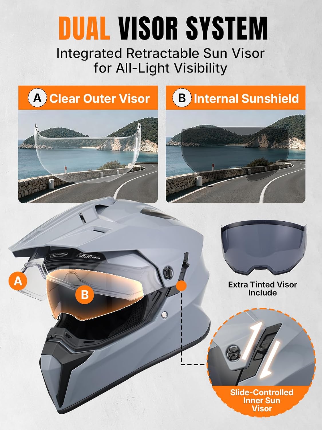OUMURS 808 Dual Sport Motorcycle Helmet