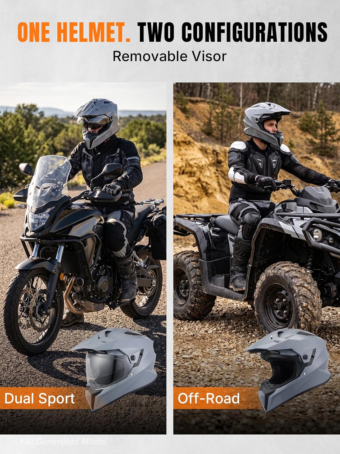 OUMURS 808 Dual Sport Motorcycle Helmet