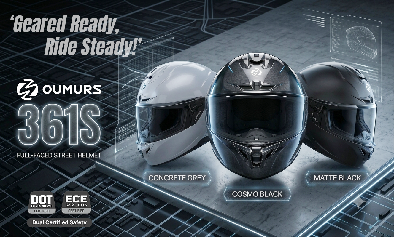 OUMURS Makes Everyday Riding Safety and Comfort Accessible - New OUMURS-361S Dual-Certified Full-Face Motorcycle Helmet