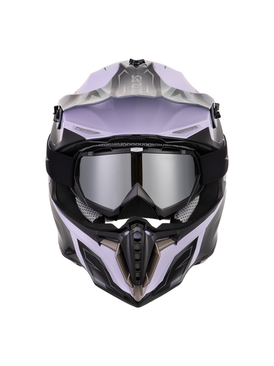 Oumurs 806 Off-Road Helmet | White & Gray