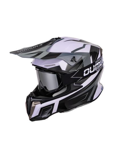 Oumurs 806 Off-Road Helmet | White & Gray