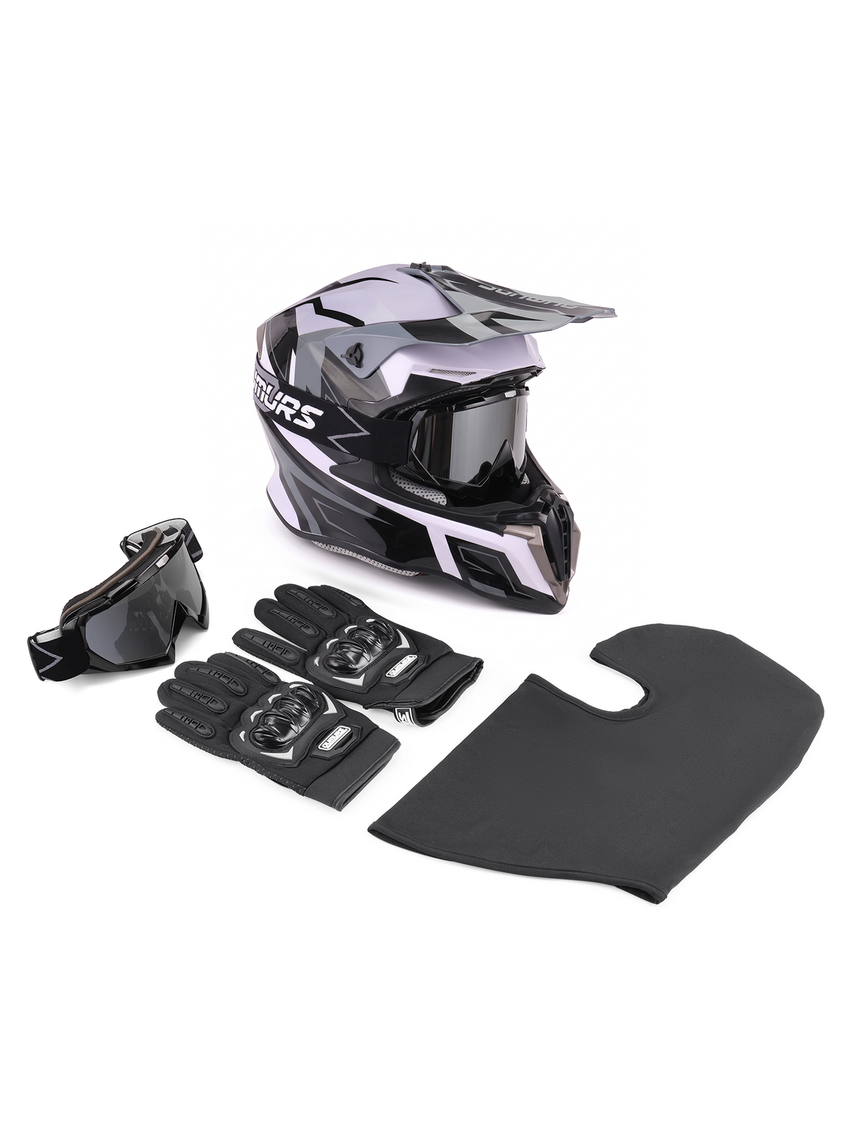 Oumurs 806 Off-Road Helmet | White & Gray