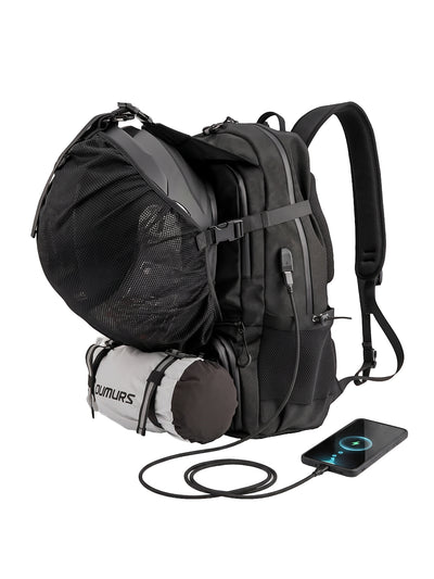 Oumurs Motorcycle Helmet Backpack 50L Black