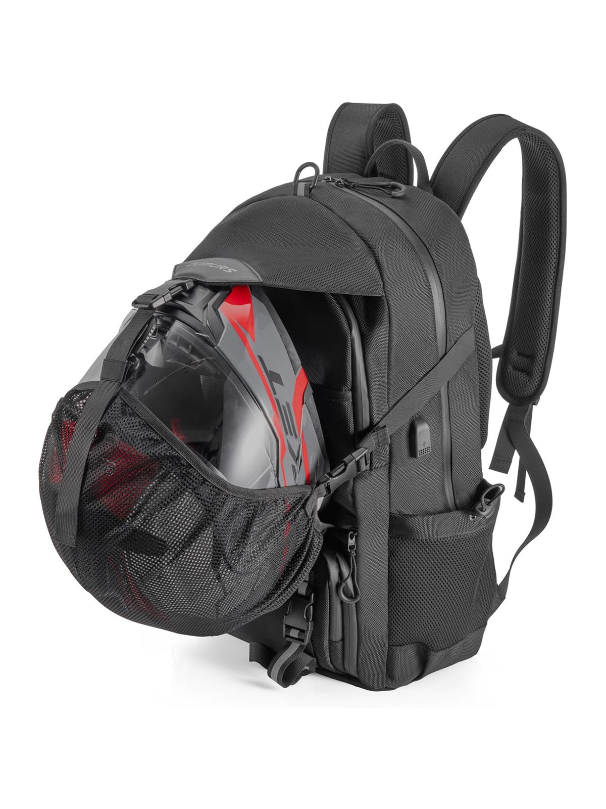 Oumurs Motorcycle Helmet Backpack 50L Black