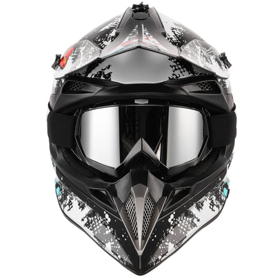 DOT Adult Dirt Bike Helmet White Cowboy