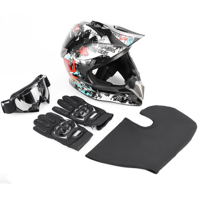 DOT Adult Dirt Bike Helmet White Cowboy