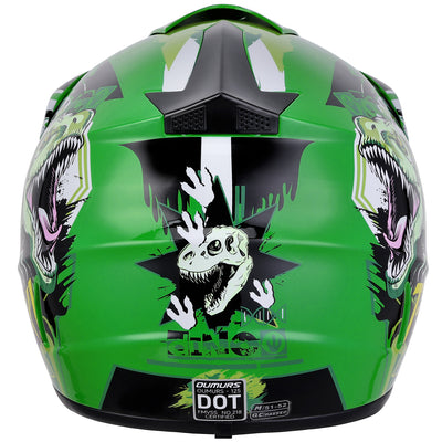 OUMURS 125A Youth Dirt Bike Helmet Dino