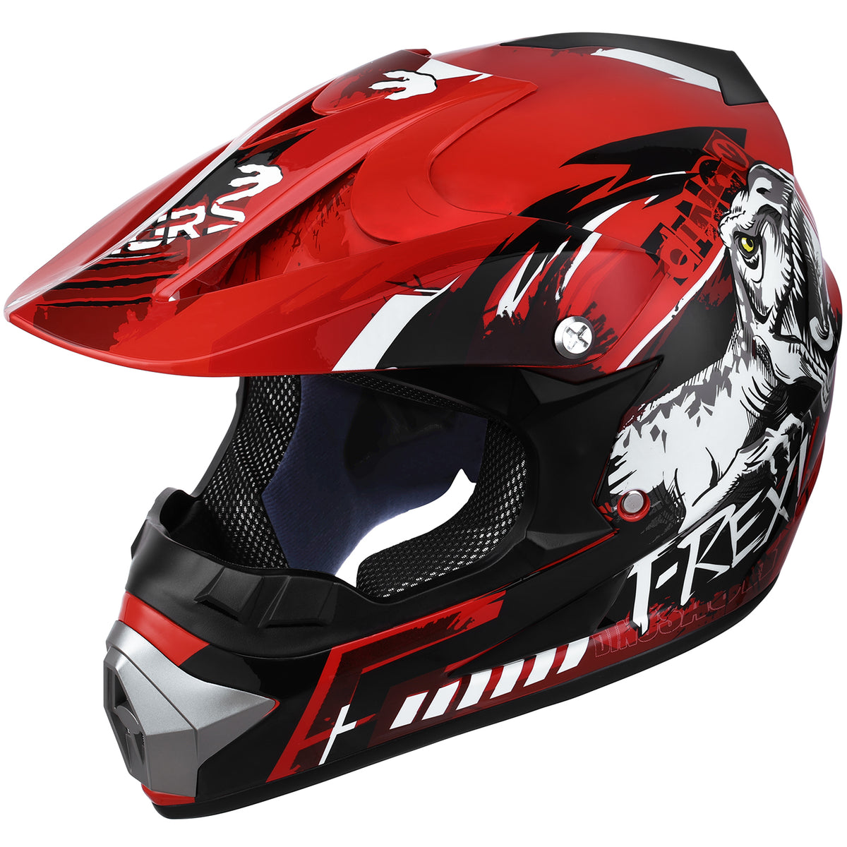 OUMURS 125A Youth Dirt Bike Helmet Dino