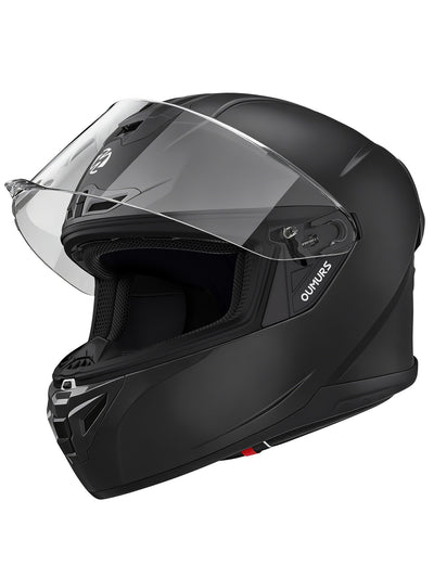 Oumurs-361S Full Face Street Helmet, ECE 22.06 & DOT Certified, Matte Black