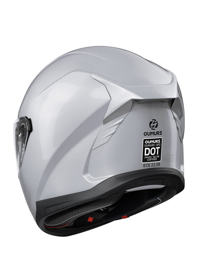Oumurs-361S Full Face Street Helmet, ECE 22.06 & DOT Certified, Concrete Gray