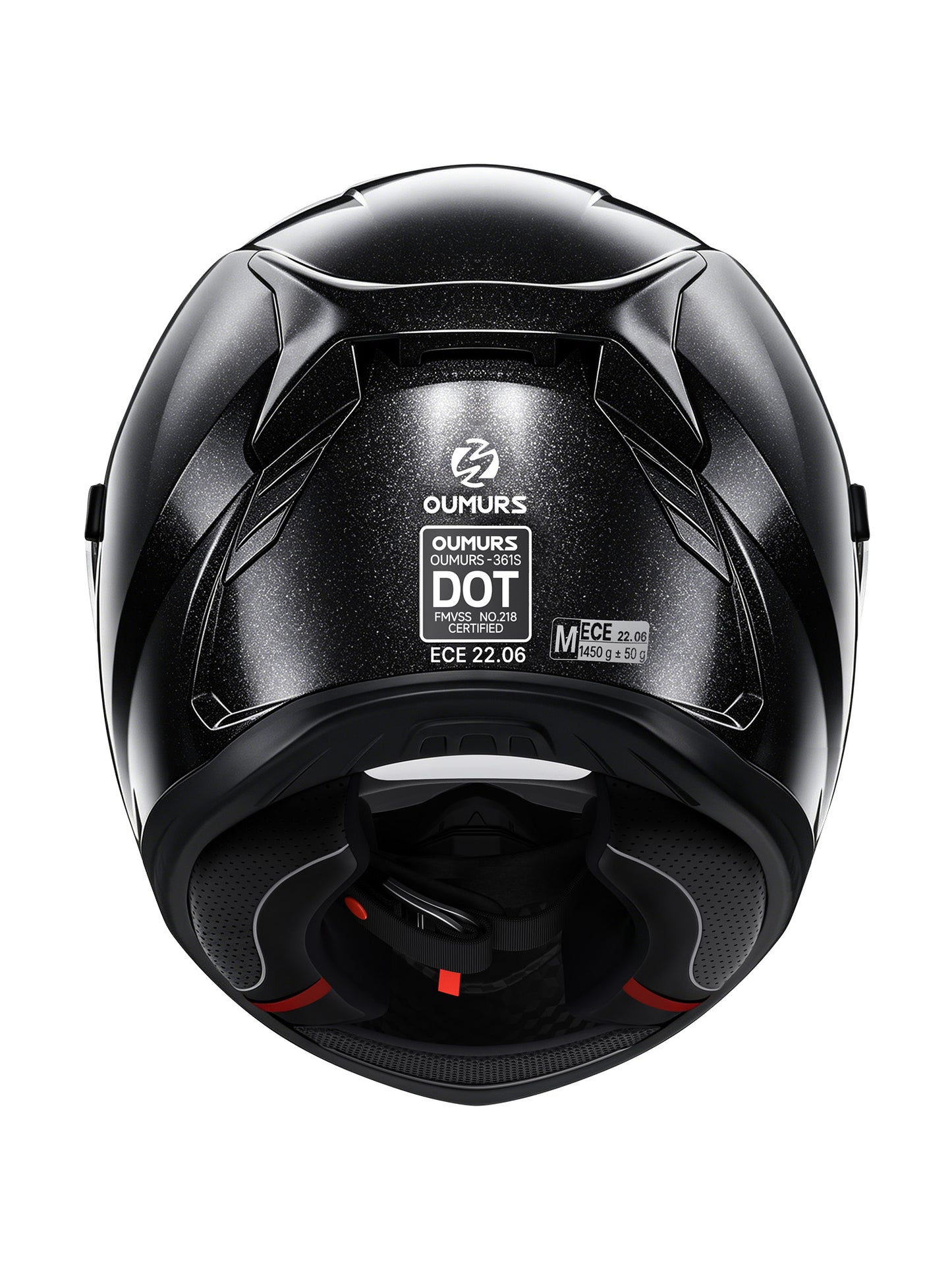 G361S Full Face Street Helmet, ECE 22.06 & DOT Certified, Cosmo Black