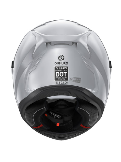 Oumurs-361S Full Face Street Helmet, ECE 22.06 & DOT Certified, Concrete Gray