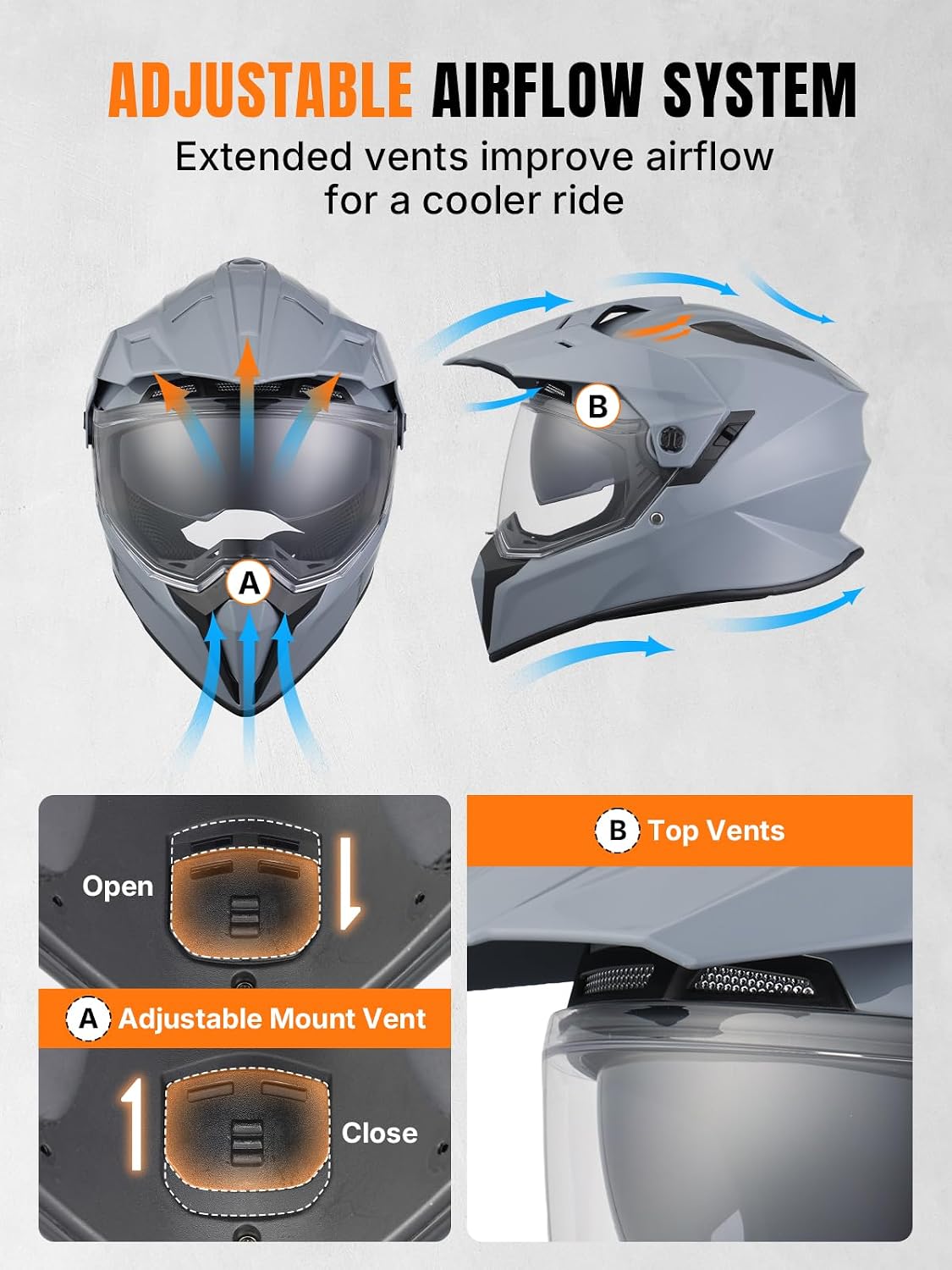 OUMURS 808 Dual Sport Motorcycle Helmet