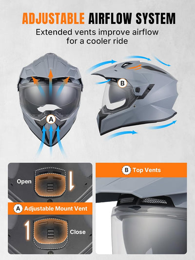 OUMURS 808 Dual Sport Motorcycle Helmet