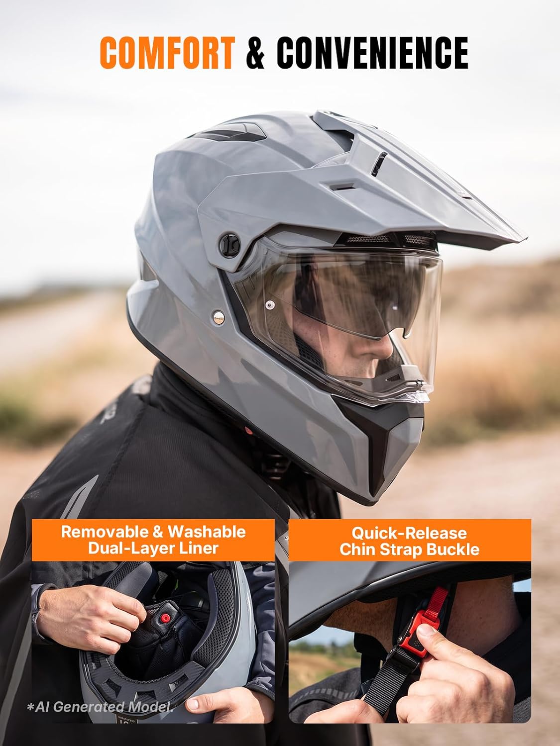 OUMURS 808 Dual Sport Motorcycle Helmet