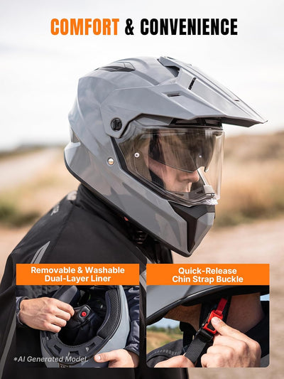 OUMURS 808 Dual Sport Motorcycle Helmet