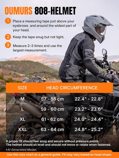 OUMURS 808 Dual Sport Motorcycle Helmet