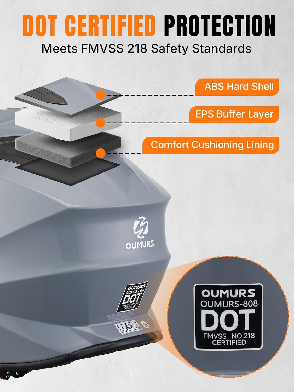 OUMURS 808 Dual Sport Motorcycle Helmet