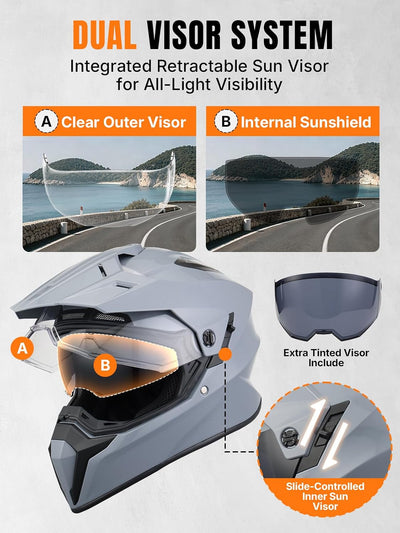 OUMURS 808 Dual Sport Motorcycle Helmet