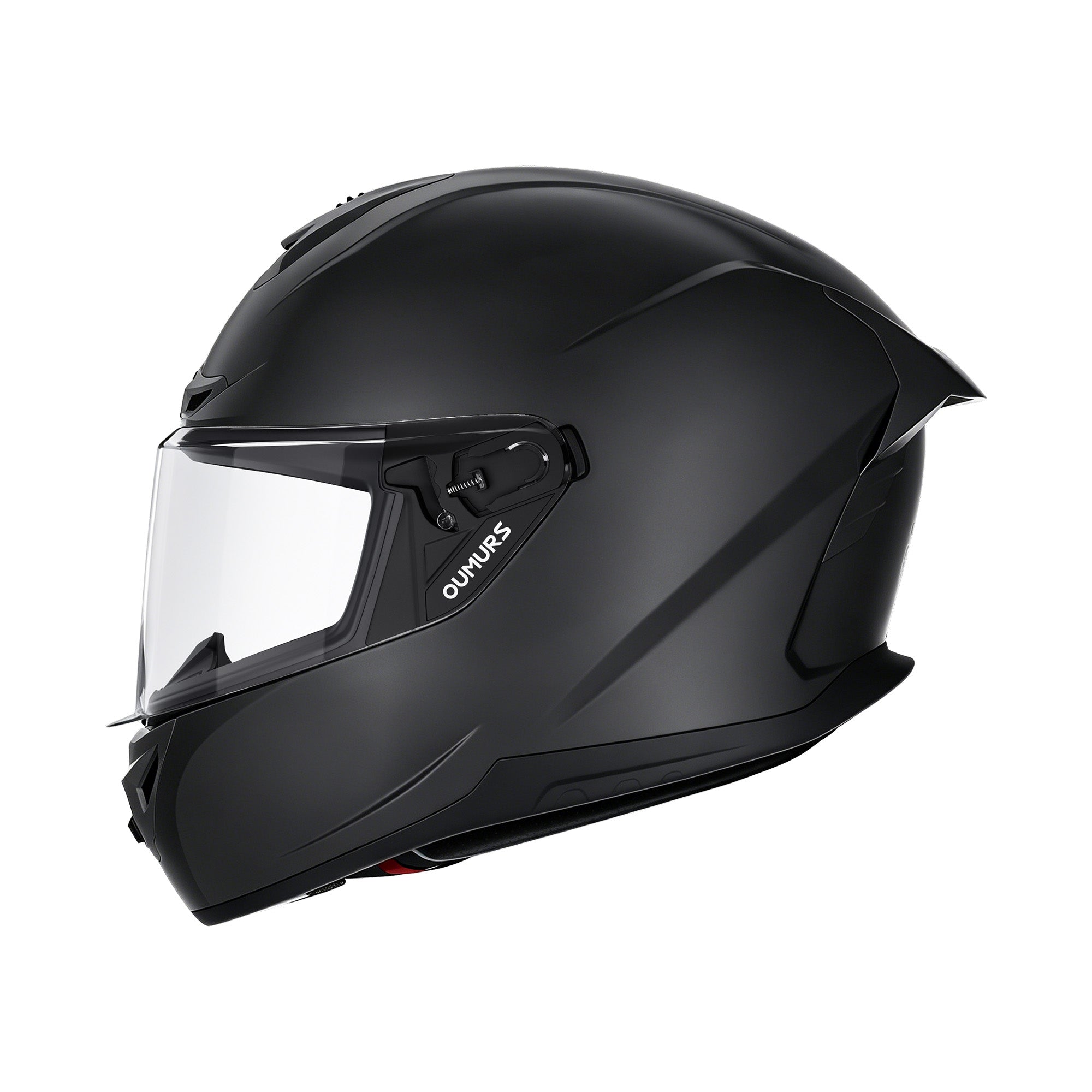 Oumurs-361S full face street helmet in matte black, left side view