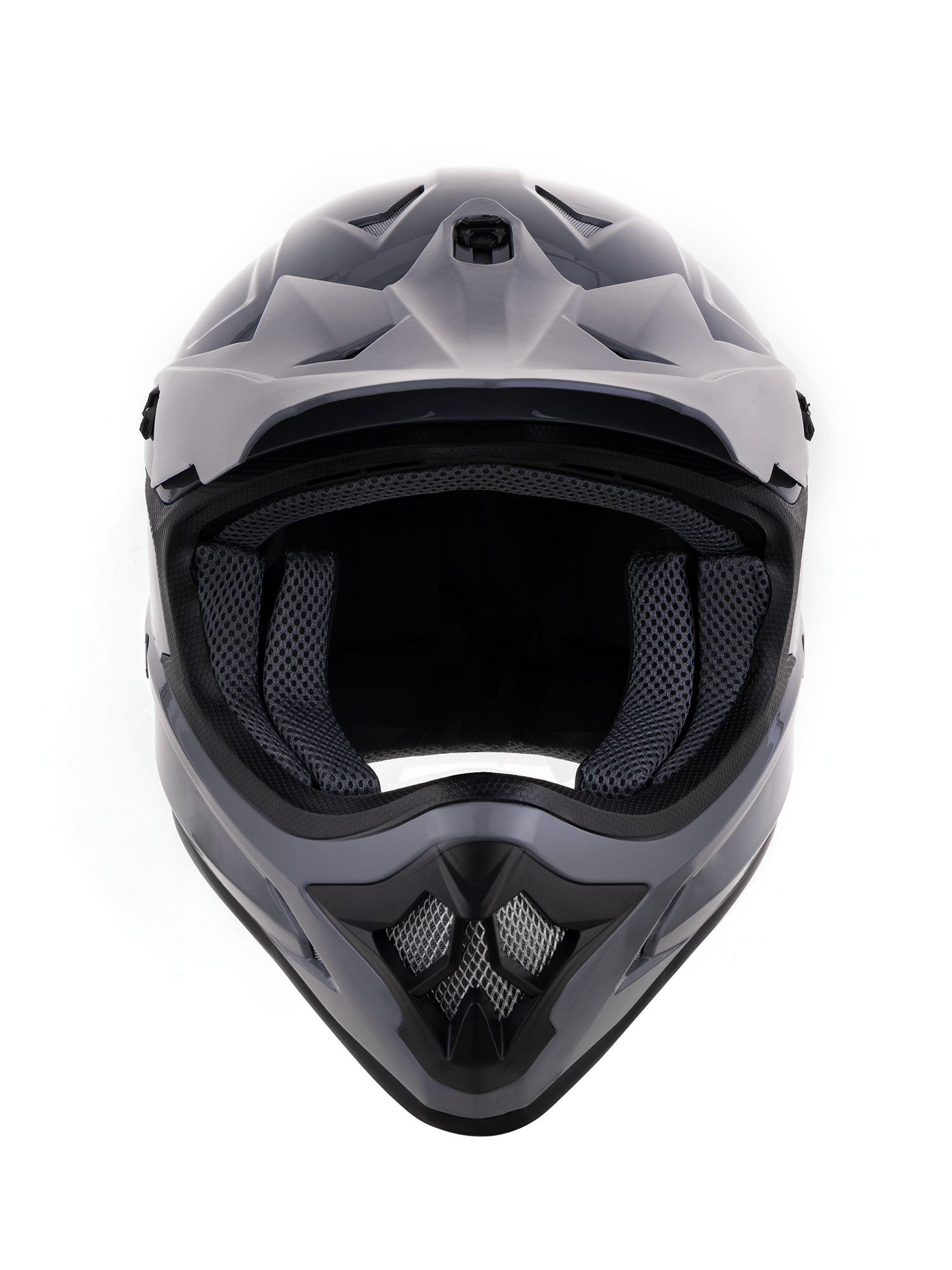 Oumurs 805 gray off-road motocross helmet, front view