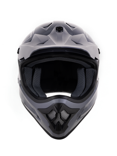 Oumurs 805 gray off-road motocross helmet, front view