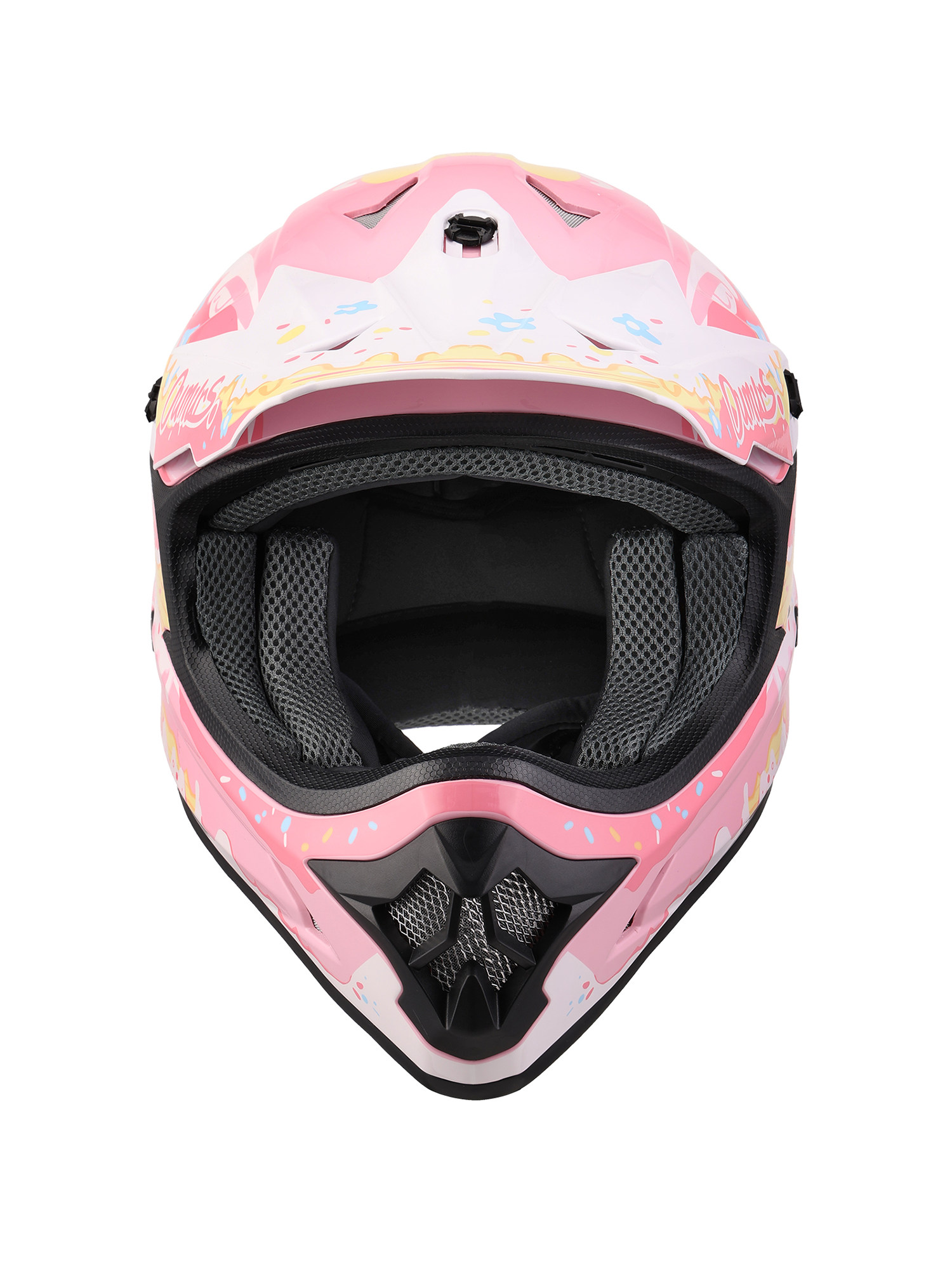 Oumurs 805 Pink off-road motocross helmet, front view