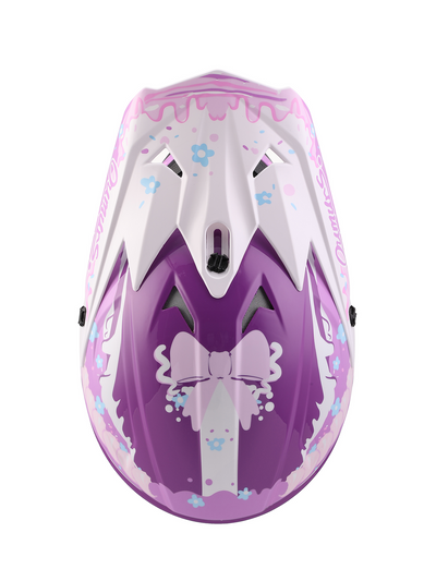 Oumurs 805 Purple off-road motocross helmet, top view