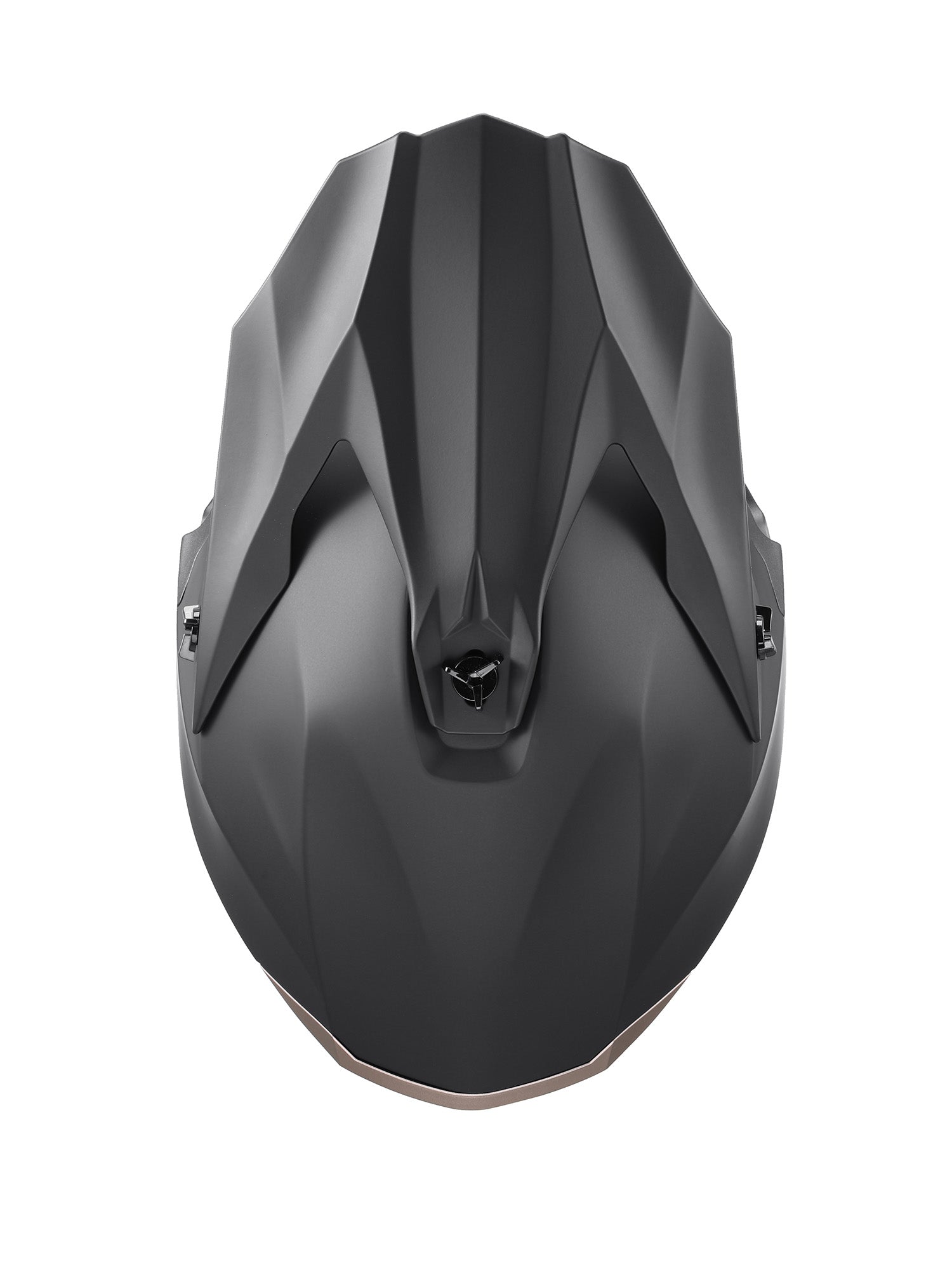 Oumurs 806 matte black off-road motocross helmet, top view