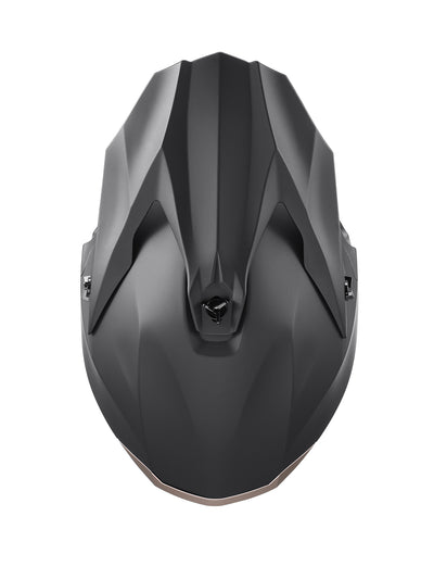 Oumurs 806 matte black off-road motocross helmet, top view