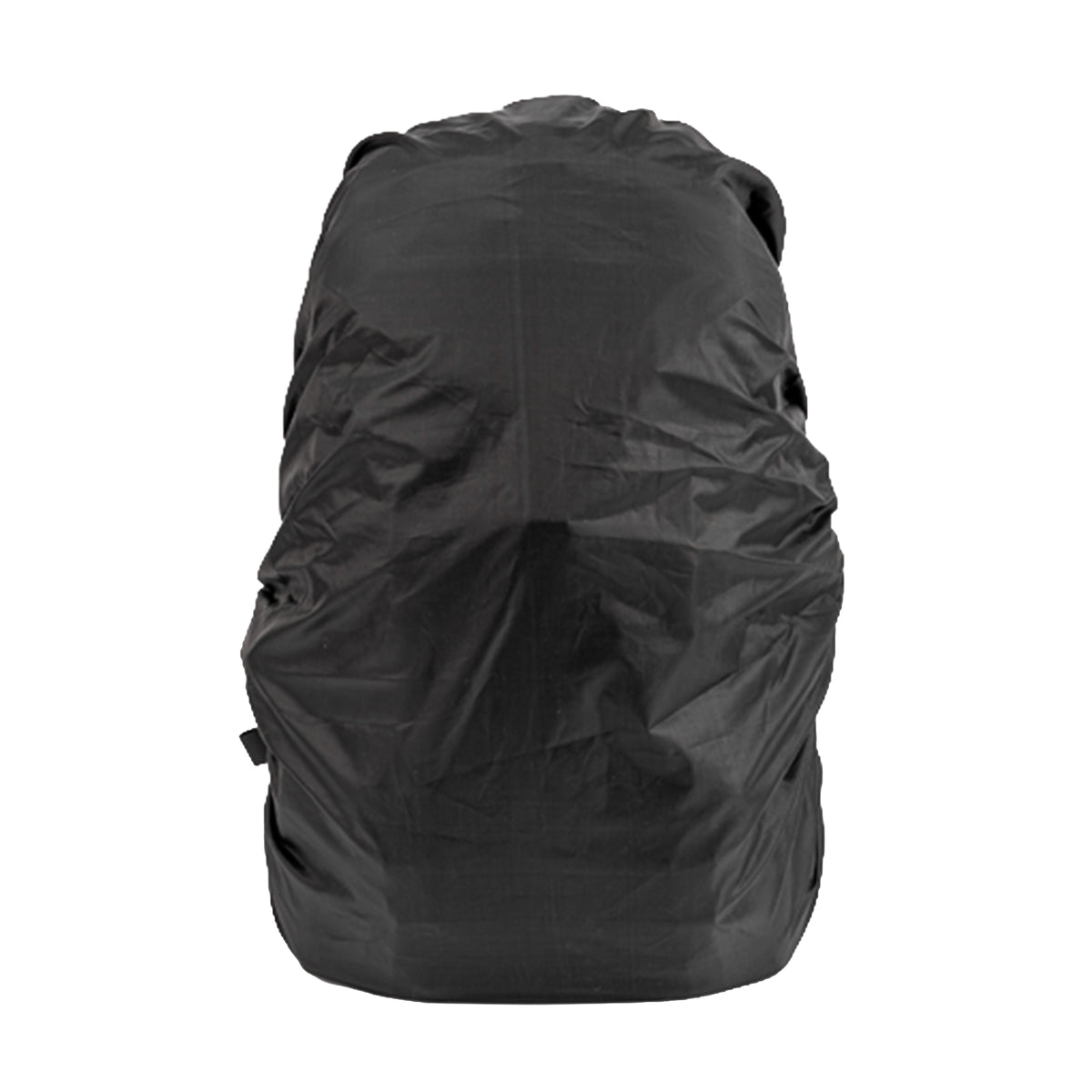 Black rain cover fitted over the OUMURS motorcycle helmet backpack.