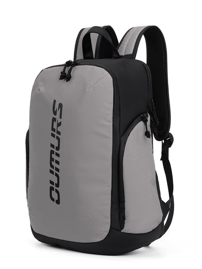 A gray and black Cumurs backpack shown from a three-quarter front angle on a white background.